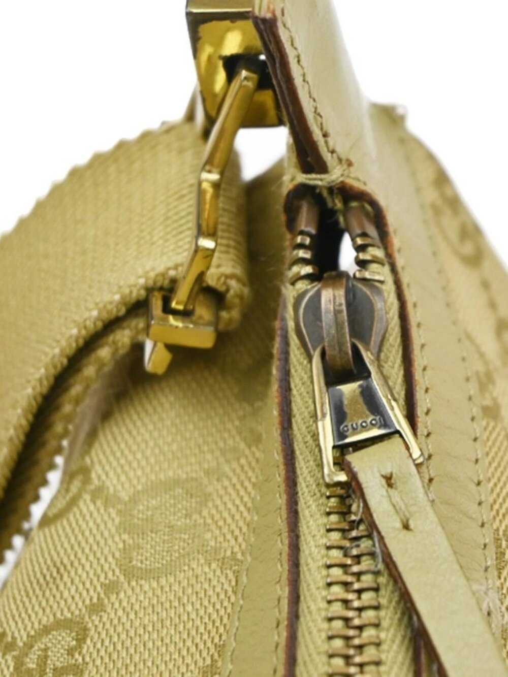 GUCCI Logo GG Pattern Shoulder Bag Canvas Leather Beige GHW Italy 34YJ134 - Picture 9 of 15